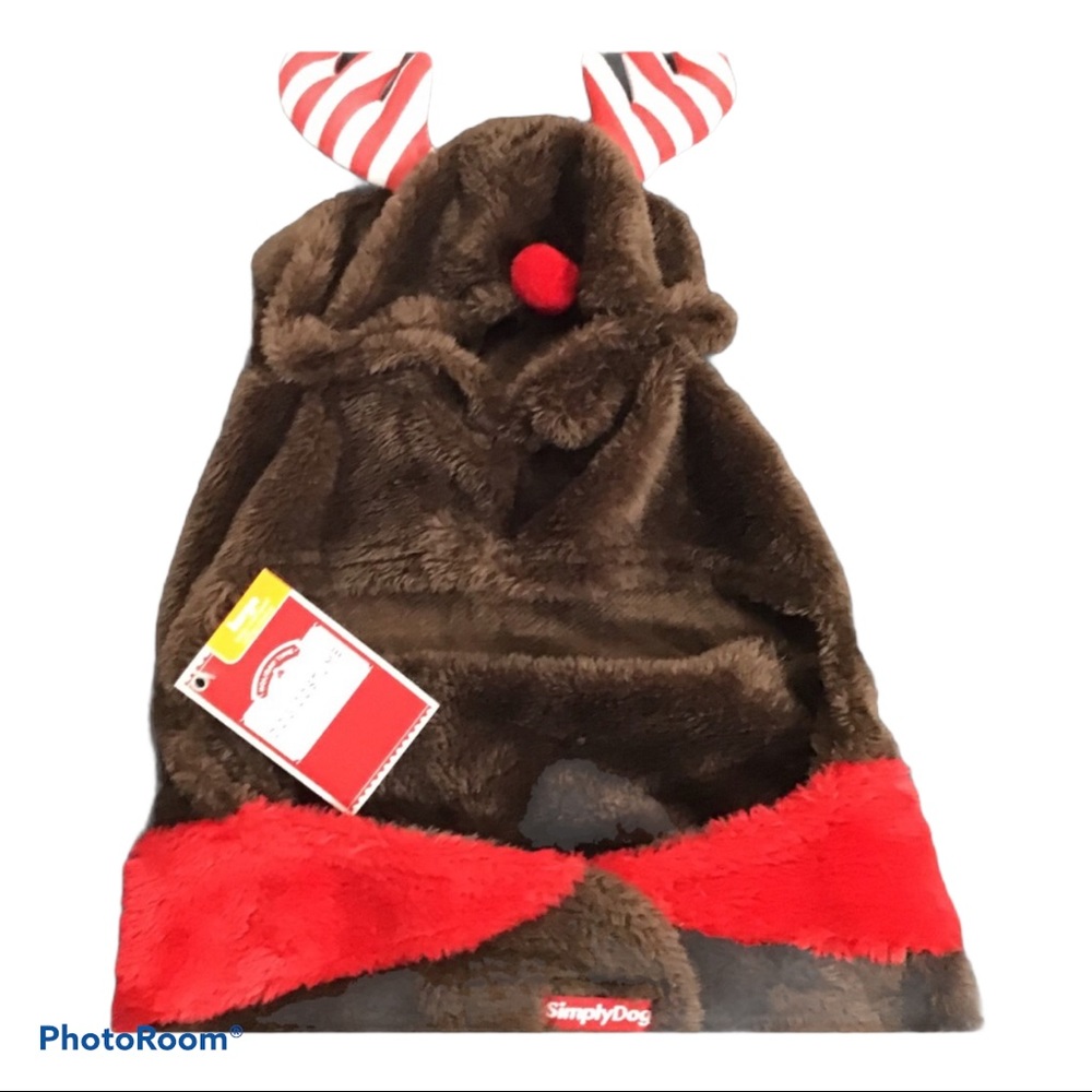 Rudolph Red Nose Reindeer Dog Costume Large NWT‎